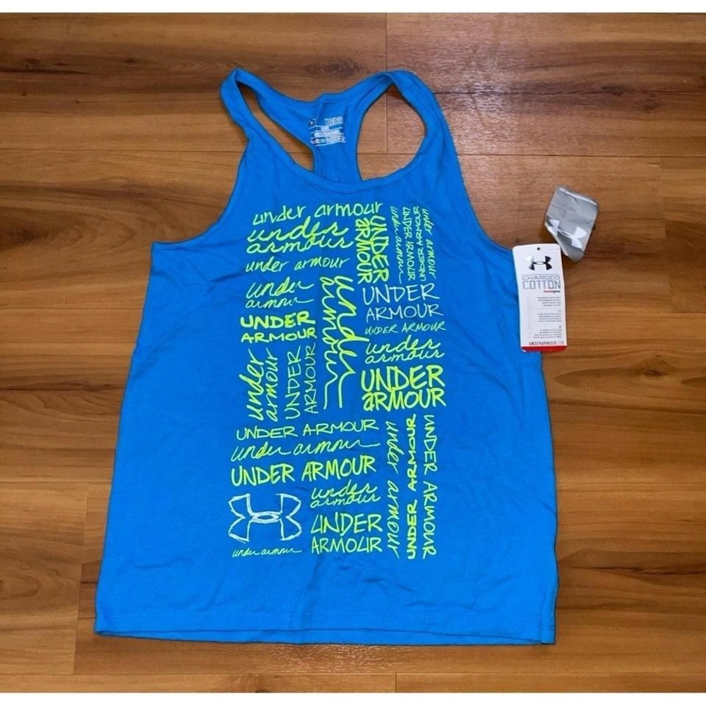 Girls Nwt Under Armour Heatgear Charged Workout Running Tanktop Shirt